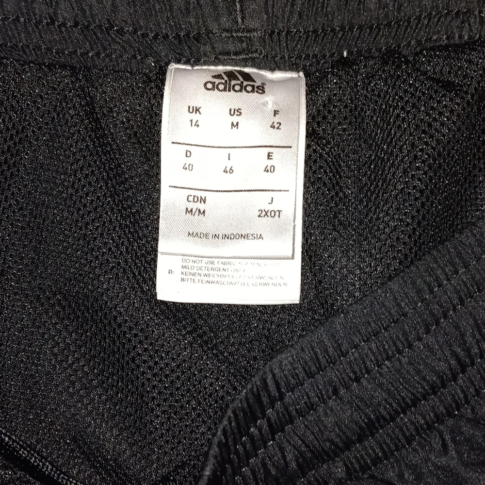 Y2K Adidas Black & Pink Stripe Vintage Nylon Pants Fitness Gym Training Workout - Picture 3 of 3